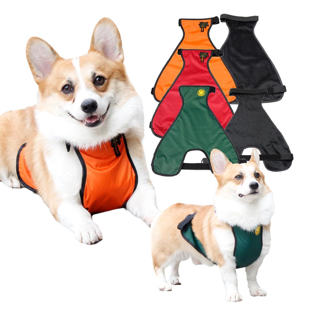 Fleece Dog Clothes Autumn Belly Protection Waterproof Pet Belly Pocket Corgi Clothes Belly Protection Bib