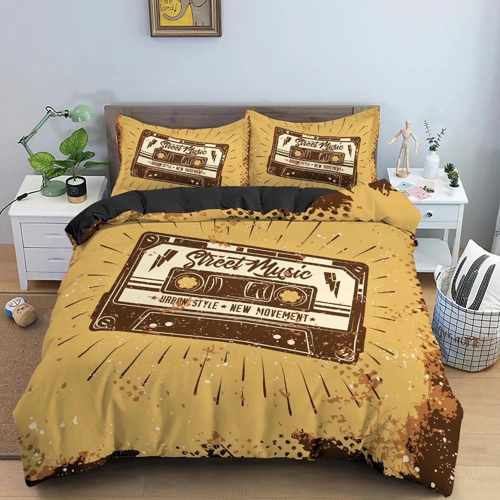 

Grunge Background Illustration Duvet Cover Set 3D Retro Bedding Set With Pillowcase King Queen Twin Size Bedclothes 2/3Pcs 70x133cm 2pcs