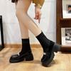 Gruba podeszwa Damskie Botki w stylu brytyjskim Elastyczne Botki za kostkę Elastyczne Botki typu skarpetka Gruba podeszwa Platforma Codzienna Moda Wsuwane Botas