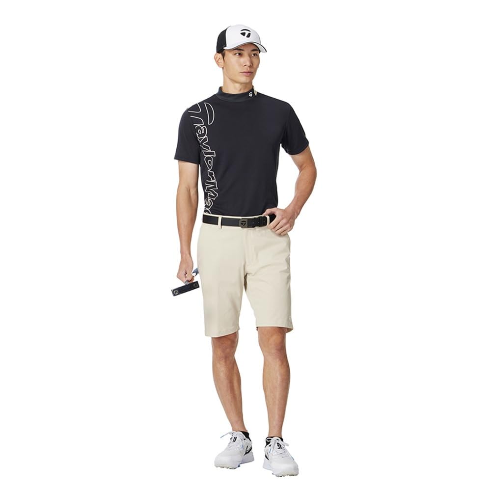 TaylorMade T-ICE Air Logo S/S Mock Black Men's Size M (SS25 UN648)