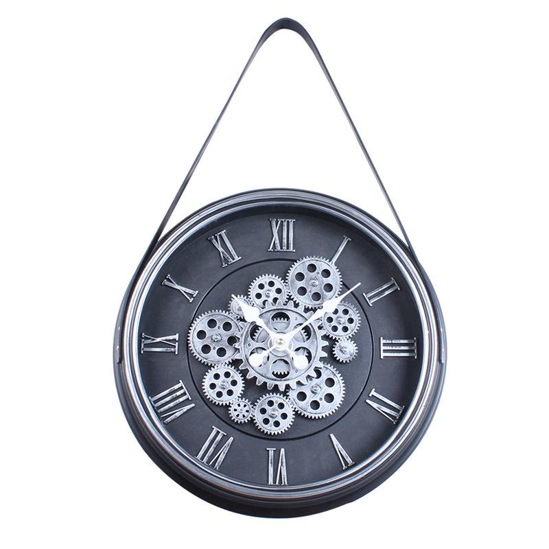 Rotating Circular Gear Art Wall Clock New Retro High-end Clock Antique Style Living Room Decoration Wall Clock