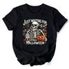 Just Waiting for Halloween T-Shirt, Spooky Skeleton Tee for Autumn Season
