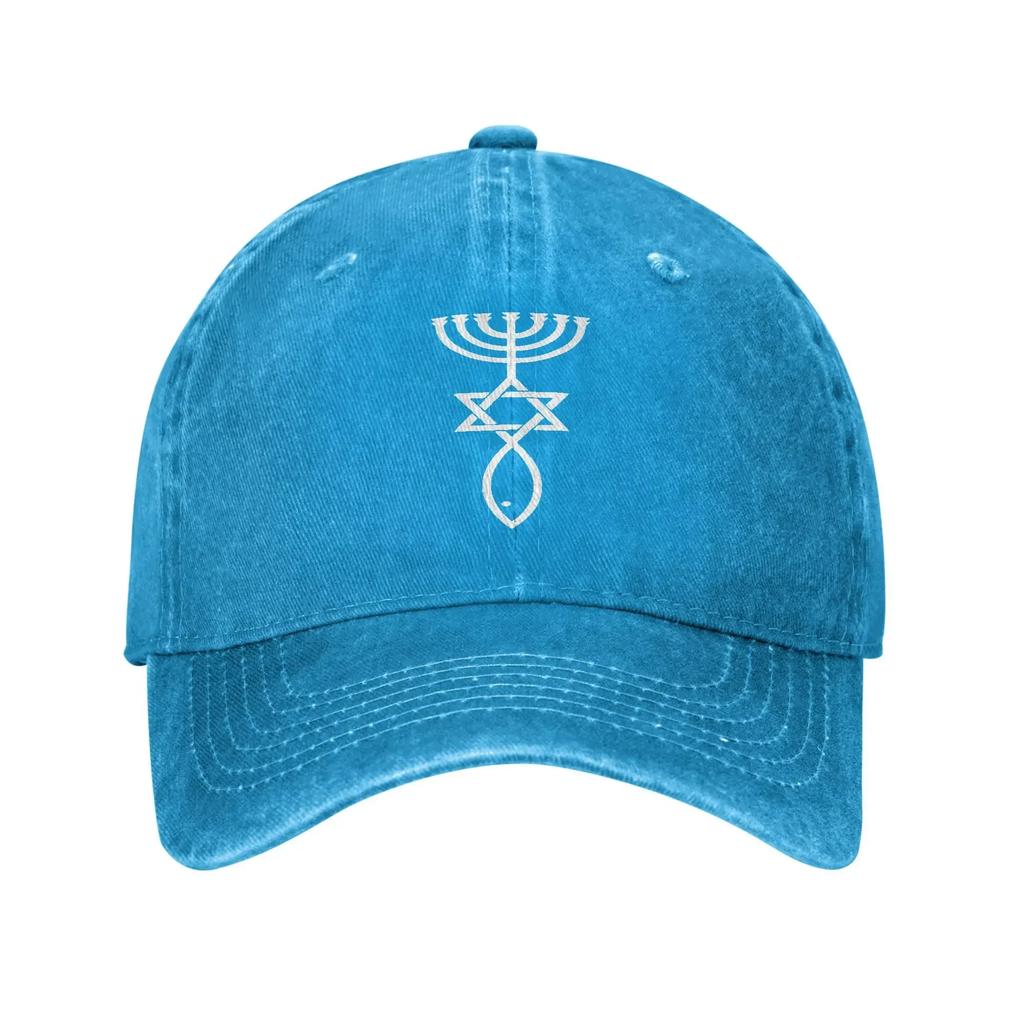 Jerusalem Messianic Seal Icthys David Star Jesus High-end Retro Cowboy Washed Baseball Caps Women Denim Hats Rock Snapback Cap