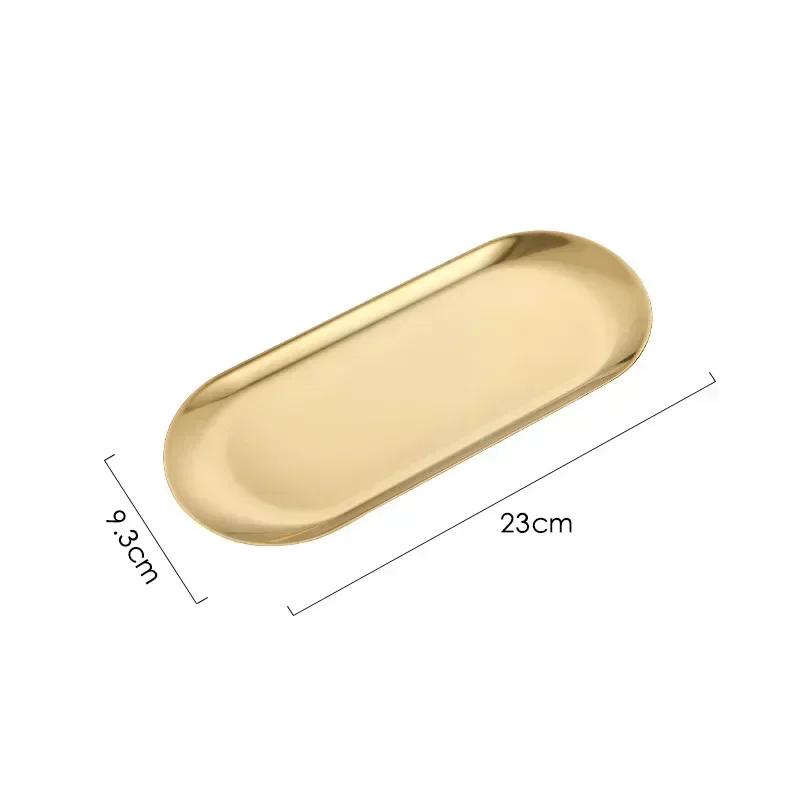 Stainless Steel Cosmetic Storage Tray Nail Art Manicure Plate Tweezers Clippers Pens Container False Nails Dish Tools Metal