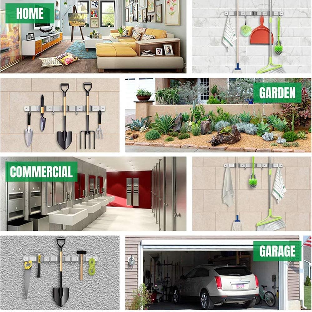 Stainless Steel Wall Mount Broom Holder Waterproof Organizer For Kitchen Wall Mounted Organizer