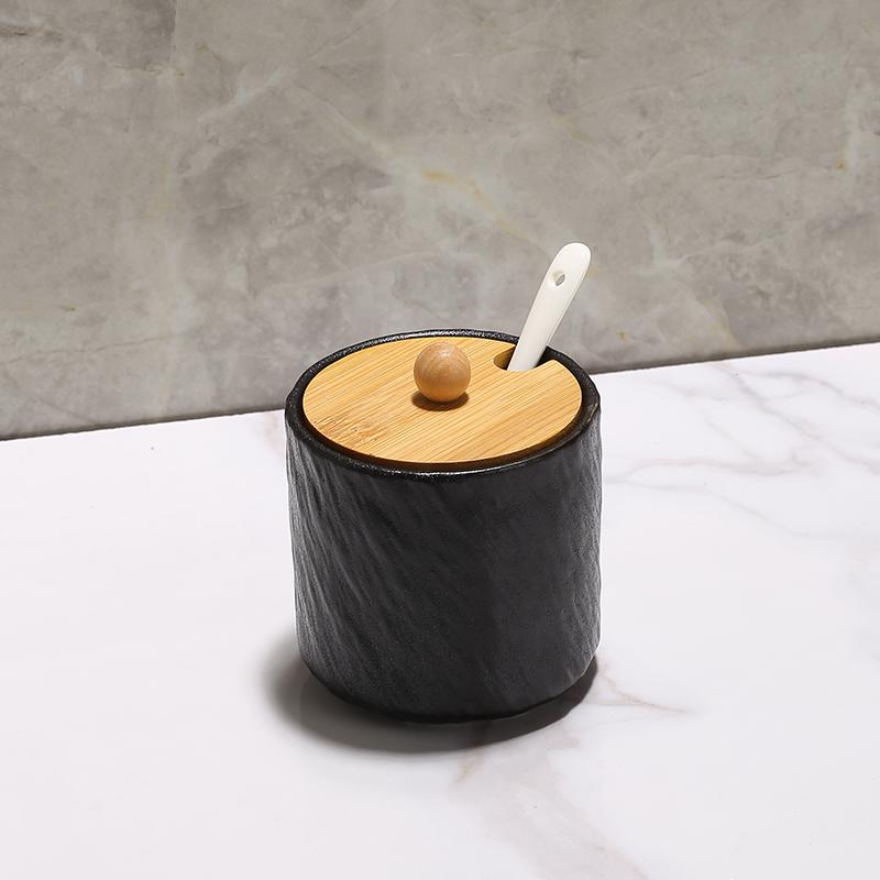 Kitchen Ceramic Seasoning Jar Seasoning Box Kitchen Chili Salt Sugar Jar MSG Pepper Seasoning Box Tableware