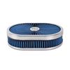 New High Flow Chrome 12"x2" Oval Air Cleaner Filter Assembly 5-1/8" Carb Neck W/ Flow-Thru Lid for GMC Chevy Ford Chryler Dodge
