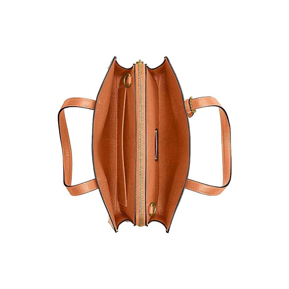 New COACH Carter Cow Leather Tote Bag Shopping Bag Shoulder Bag Crossbody Bag Handbag Large Size Women's Orange CJ806-B4UC8
