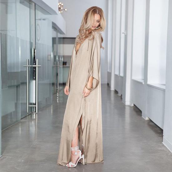 Boho Size Sleeve Satin Dress for Plus Tunic Dress Casual House