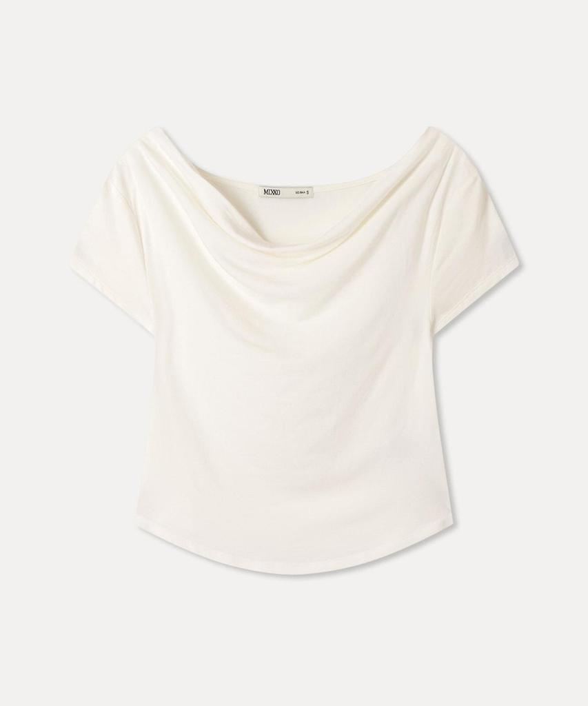 MIXXO Cowl Neck Two-Way Short Sleeve T-Shirt_Miwhwg719A