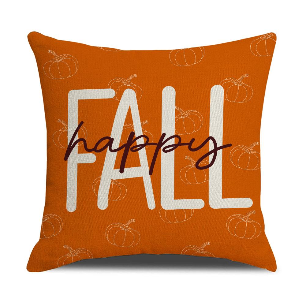 Autumn New Maple Leaf Pumpkin Pillowcase Farmhouse Harvest Atmosphere Layout Linen Pillowcase Living Room Sofa Pillowcase