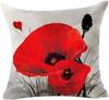 Charming Retro Watercolor Oil Painting Red Poppy Cotton Linen Throw Pillow Case Cushion Cover New Home Office Indoor Decorative