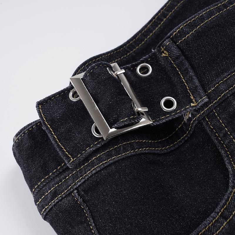 Women's 2026 Spring Retro Micro-Flare Black Jeans: Slimming, Body-Shaping, Low-Rise Long Pants