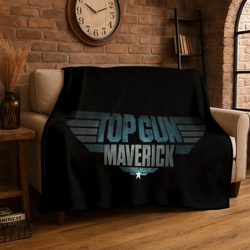 Classic Movie Top Gun Sign Tom Cruise Flannel Blanket Soft Warm Throw Blanket for Bedroom Living Room Bed Travel Picnic Gift