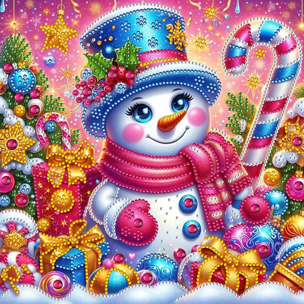 Snowman Partial DIY 5D Special Shaped Drill Diamond Painting Gem Art for Adults/Beginners Gift Idea Home Wall Decor 30x30cm