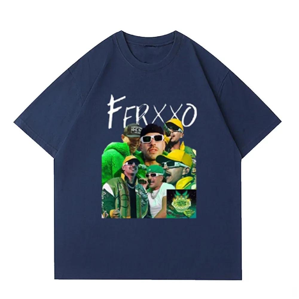 Ferxxo T Shirt Men Rapper Feid Merch Printed Tshirts Summer Casual Short Sleeve Tee Oversized Hip Hop T-Shirts Streetwear Tshirt