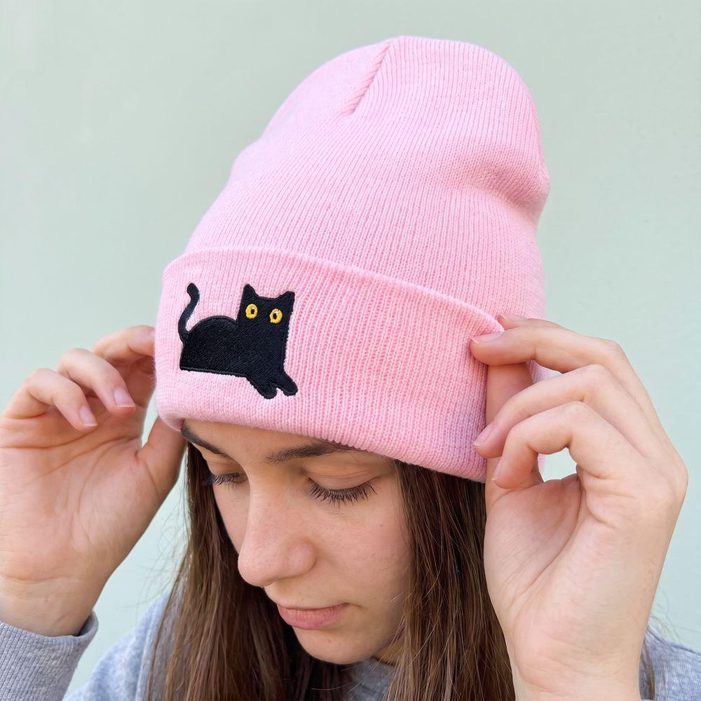 Embroidery Embroidered Cat Knitted Hat Warm Knit Cap Cute Winter Caps Winter