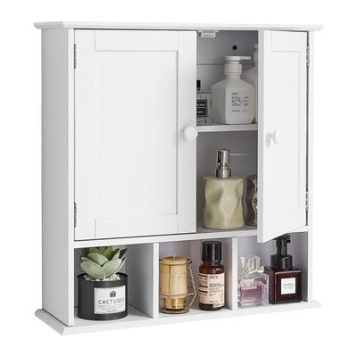 Bathroom Wall Cabinet, 2 Doors & Adjustable Shelf, Over the Toilet Storage Medicine Cabinet Wall Mounted