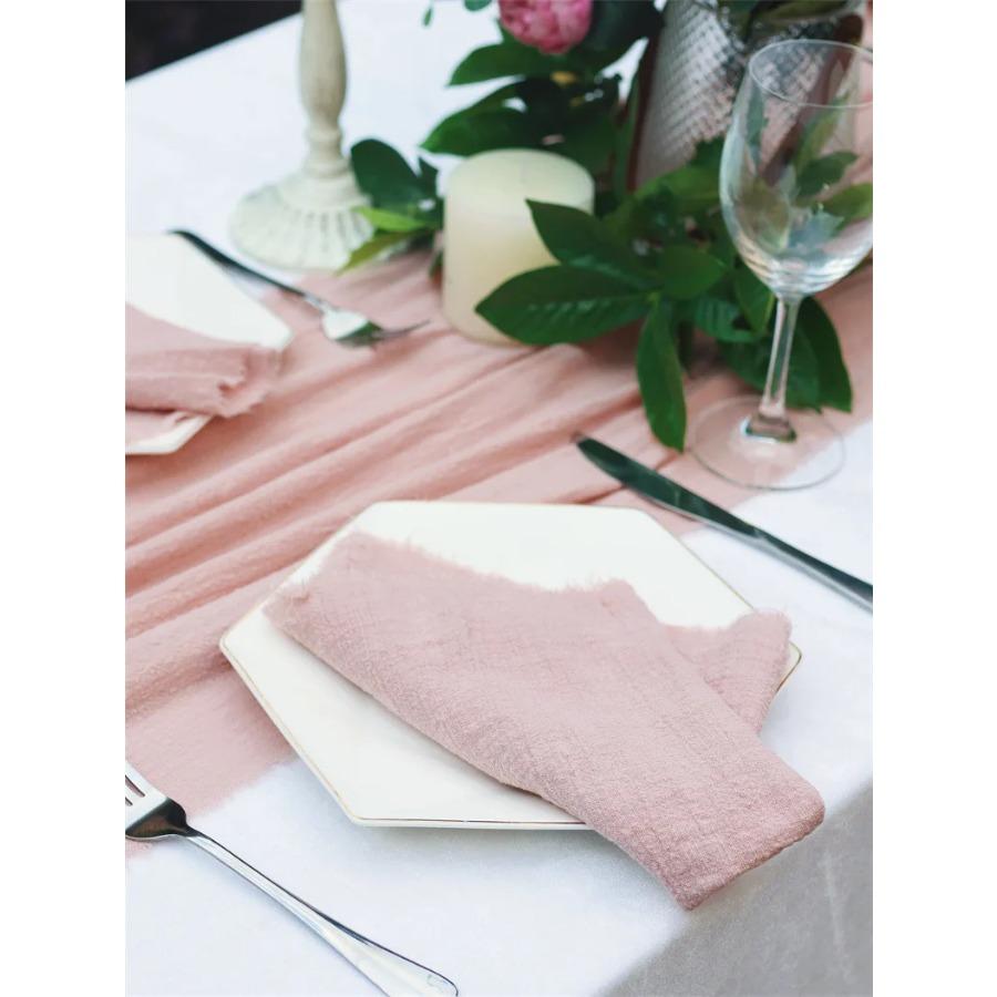 1 Stück Stoffservietten, waschbar, Tischservietten, quadratisch, rustikale Fransenservietten für Hotel, Weihnachtsessen, Tischdekoration