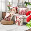 1pc Pink Christmas Cushion Cover Snowman Santa Claus Pine Durable Cover 2025 New for Home Ornament Xmas New Year Christmas Decor