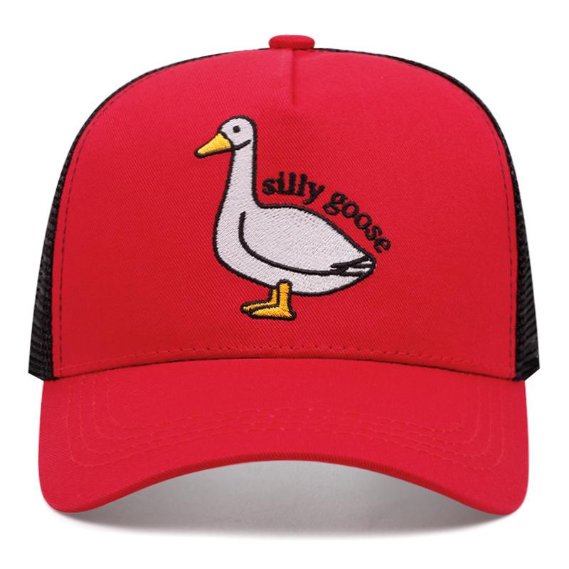 Embroidery Baseball Cap Dumb Goose Outdoor Sports Event Cap Summer Shade Breathable Mesh Cap