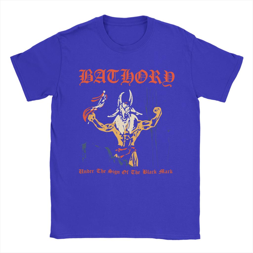 Bathory Black Metal T Shirt Mens 100 Cotton Funny TShirts Crewneck Tees Short Sleeve Clothes Printing