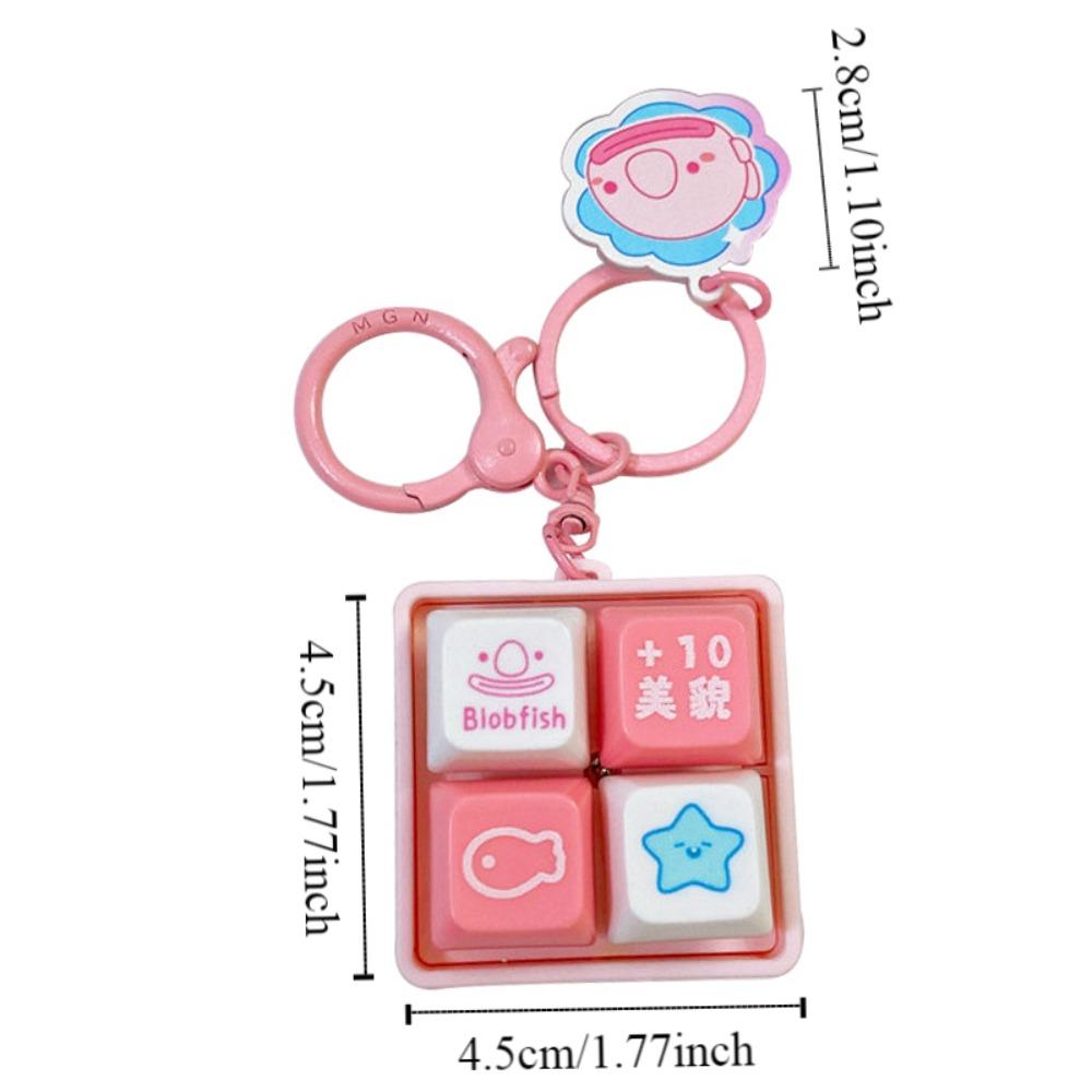 Luminous Mechanical Keyboard Keychain Fingertip Button Key Ring  Office Leisure Entertainment