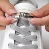 1/2Pair 8MM Flat No Tie Shoelaces Elastic Shoelace Metal Buckle Shoelaces Without Ties Sneakers Children Laces Shoe Accessories