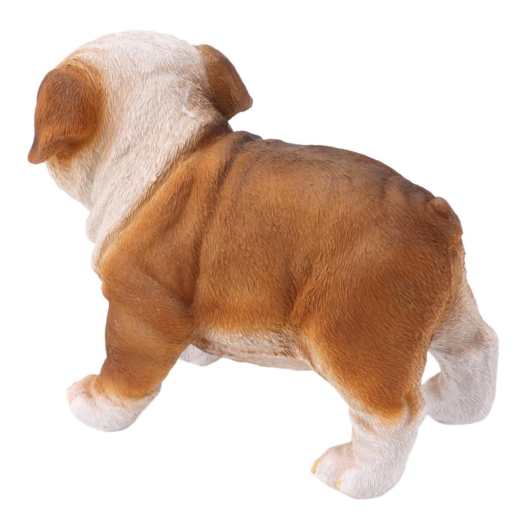 English Bulldog Puppy Statue Lifelike Resin Bulldog Sculpture for Garden Lawn Porch Decoration