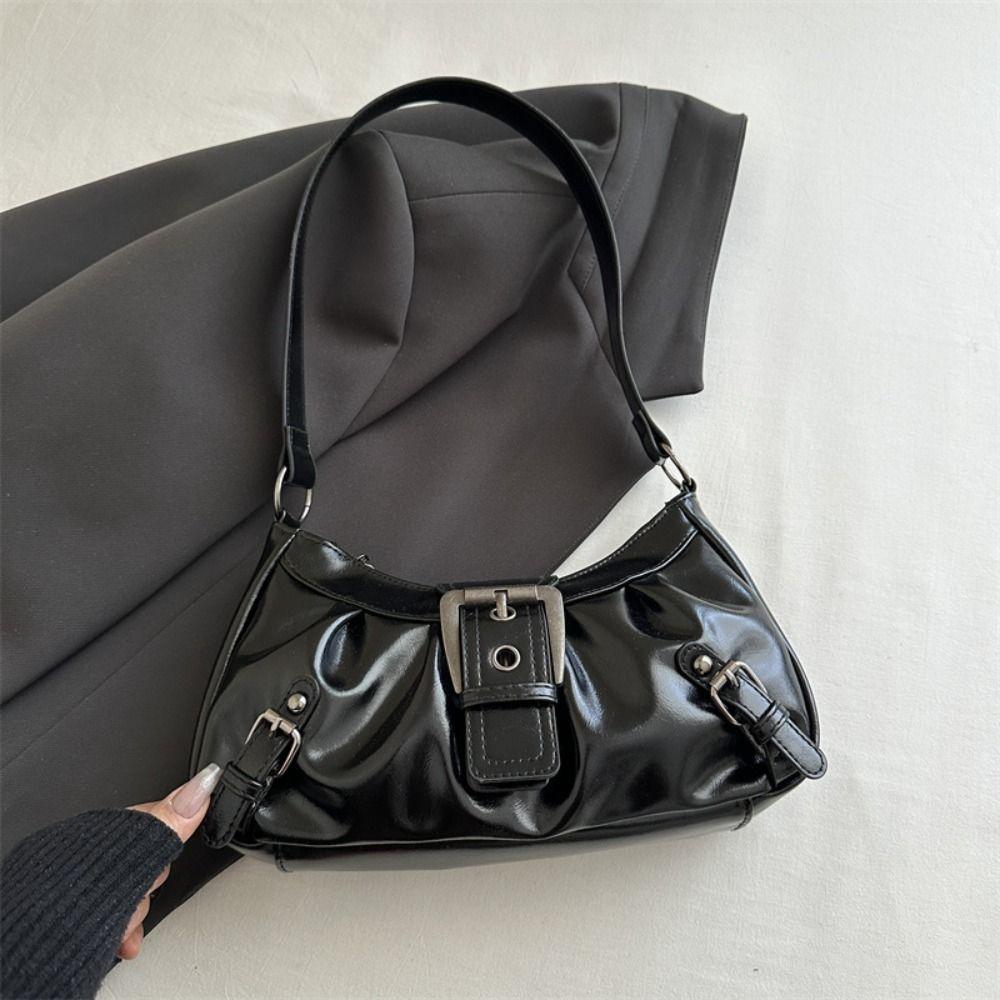 Y2K Retro Rivet Shoulder Bag Pu Leather Motorcycle Bag Punk Crossbody Bags  Girls