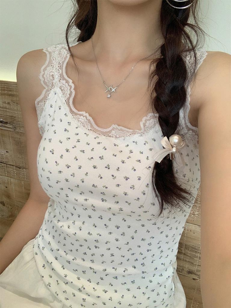 Suspender design sense niche outer wear lace lace vest women's new inner base sweet and spicy pure desire top