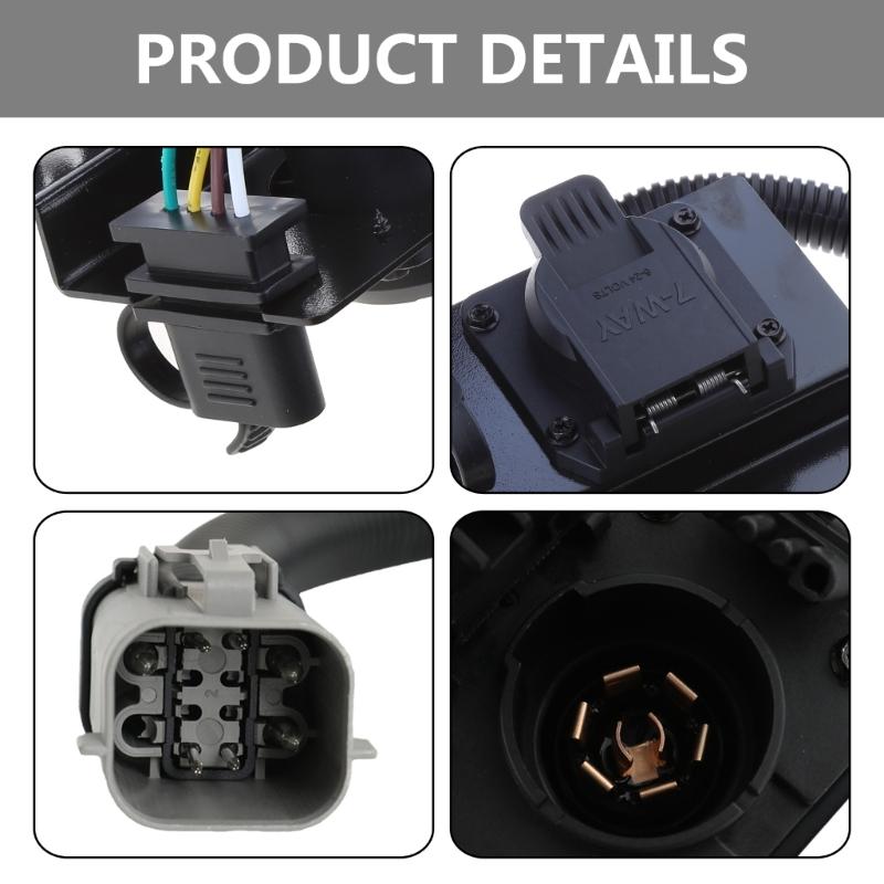 Asamblare Conector Atelaj cu 4 și 7 Pini, Mufă Harnasament Cablaj Remorcare pentru Camionetă F250 F350 Super Duty