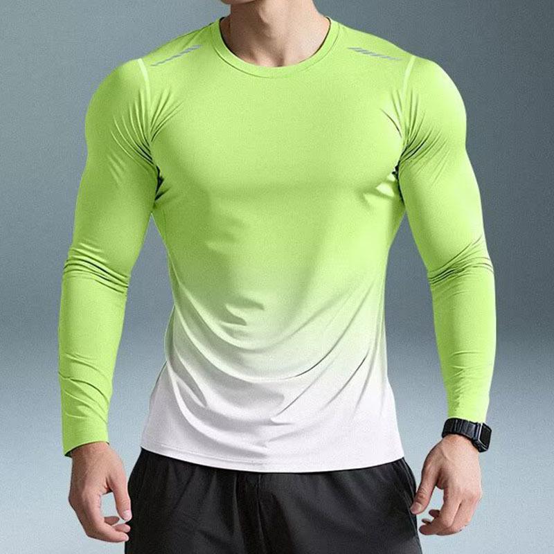 Herren Quick-Dry Langarm Fitness Top - Atmungsaktiv, Schweißabsorbierend, Enganliegend für Laufen & Training