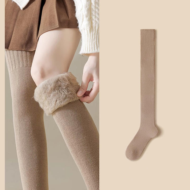 Cashmere Tall Socks Women's Fuzzy-Lined Plush Cozy Winter Hosiery Leg Covers Over-Knee Socks Bestseller Warm Thick Stockings