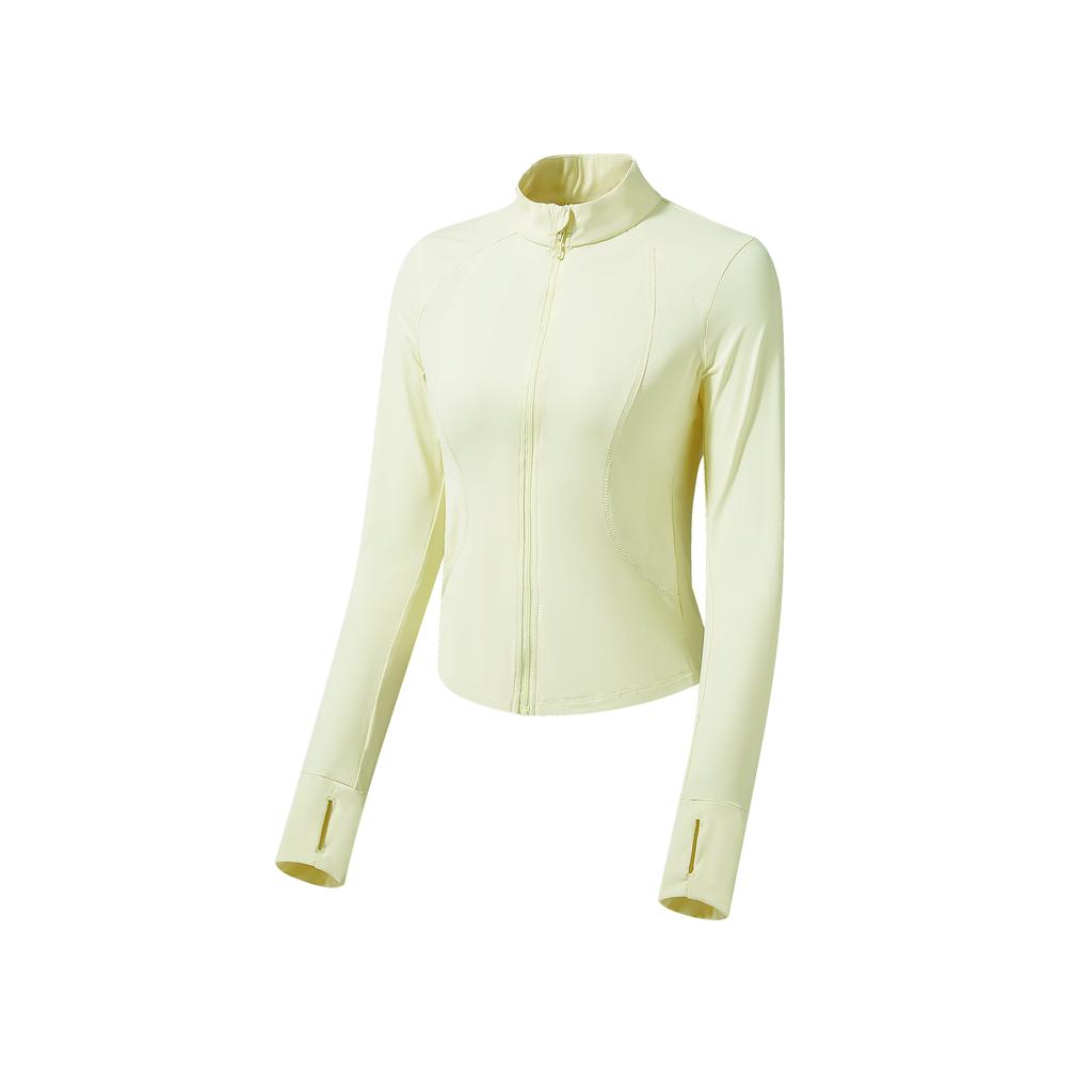 Sunscreen Clothes, Slim Fit Stand Up Collar Yoga Sports Jacket for Women, Waist Cinching and Slimming, Ice Silk High Elasticity Sunscreen Suit