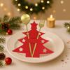 Christmas Felt Cutlery Cover Merry Christmas Decor for Home 2025 Navidad Natal Snowflake Knife Fork Bags Ornament New Year 2026