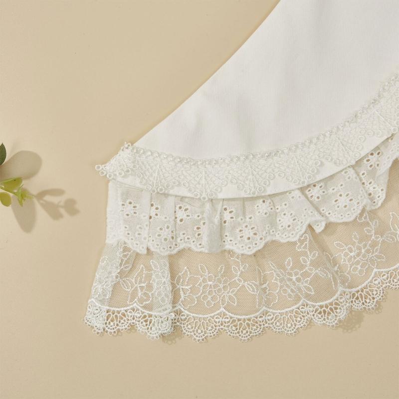 French Design Double Layer Detachable Collar for Women Girl Elegant Ruffle Lace Collar Neckpiece For Clothes Enhancement