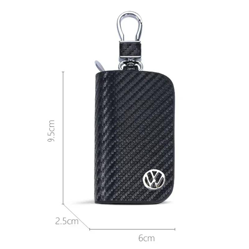 New Leather Car Key Cover Holder Keychain Case For Volkswagen Sharan Golf Passat Jetta Touareg Tiguan Polo Scirocco MK5 Acc