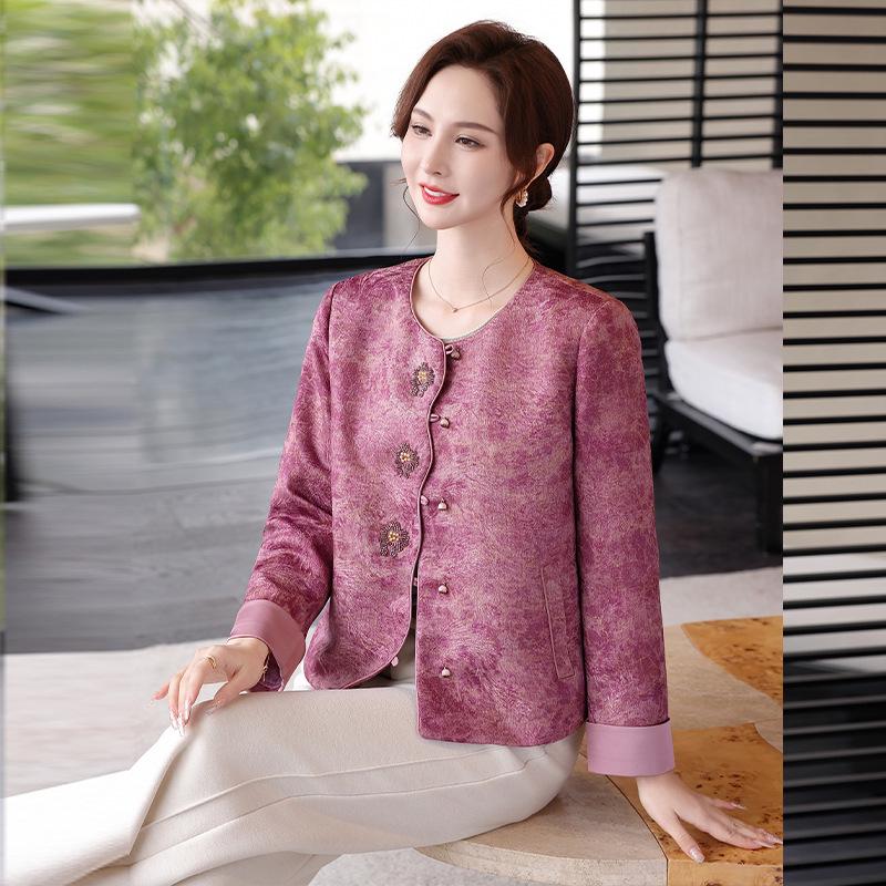 Frühlingsmode 2026: Modische Jacke im chinesischen Stil & Cardigan mit weitem Bein für Frauen mittleren Alters