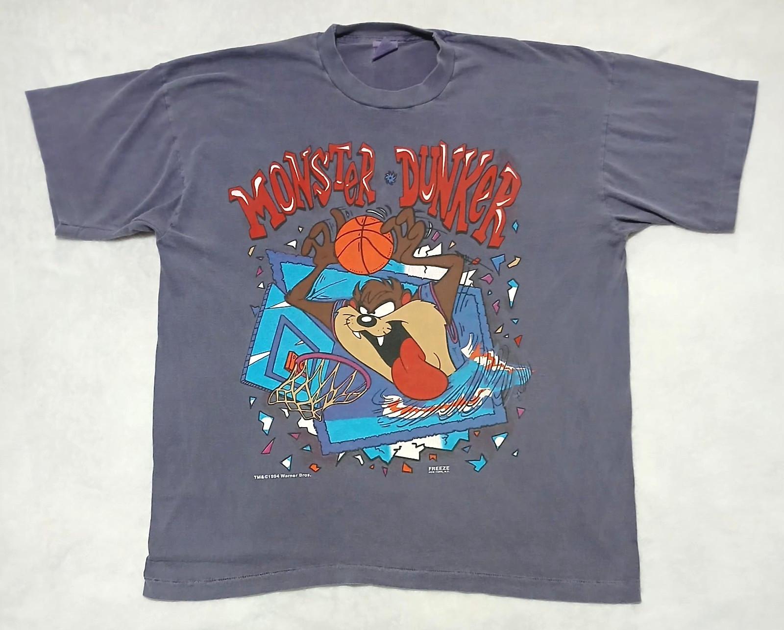 Vintage Taz T-Shirt XL Freeze Shattered Backboard 1994 Very Rare Warner Bros. XL