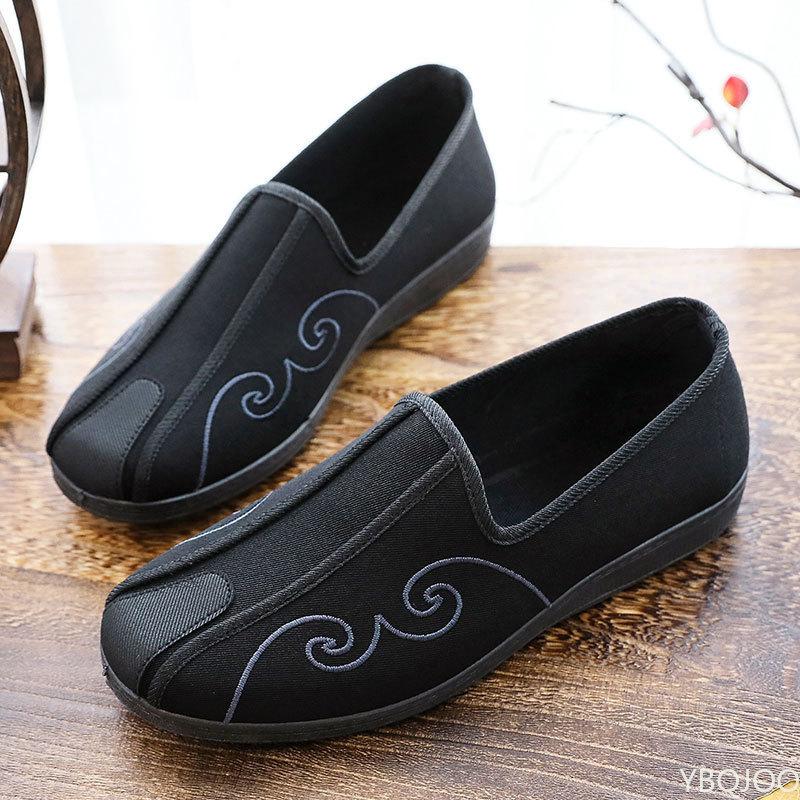 Sommer Neuer Stil Herren Einzelne Schuhe Alte Peking Stoffschuhe Denim Canvas Schuhe +Reine Handsticksohle