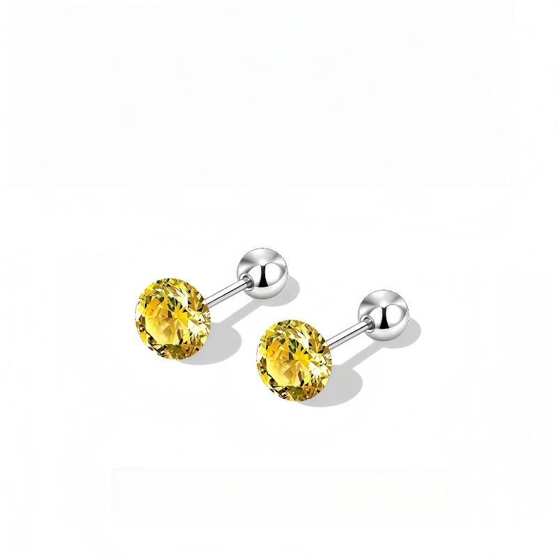 Brinco Stud de Osso da Orelha com Rosca de Zircônia para Piercing na Orelha. Brinco de Estilo de Luxo. Brinco de Lóbulo de Aço Inoxidável Não Removível.