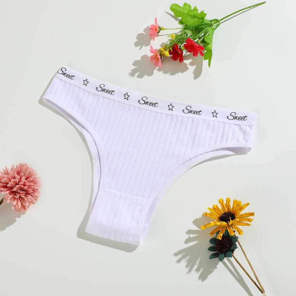 Female Spring and Autumn New Cotton Pure Color Abdominal Breathable Briefs