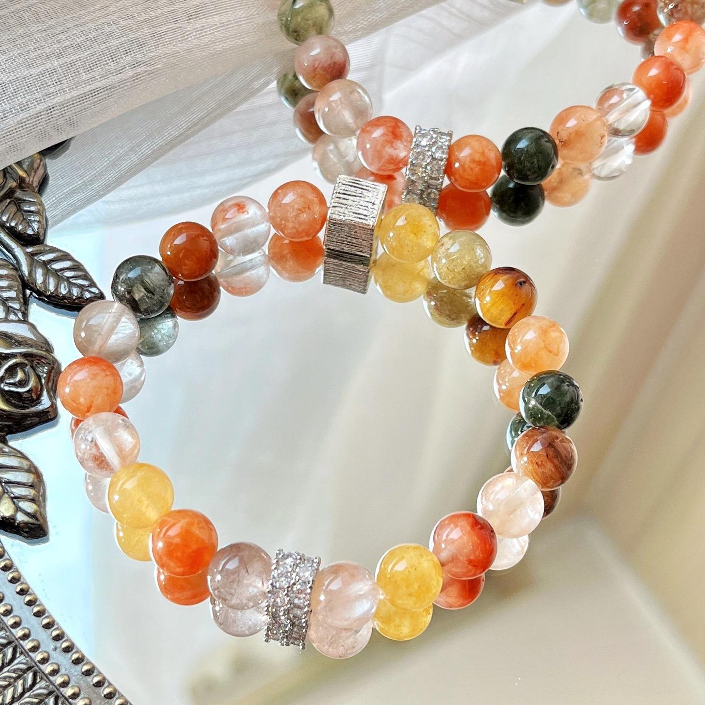 8Mm Natural High-Quality Color Hair Crystal Fulushou Bracelet Bracelet.