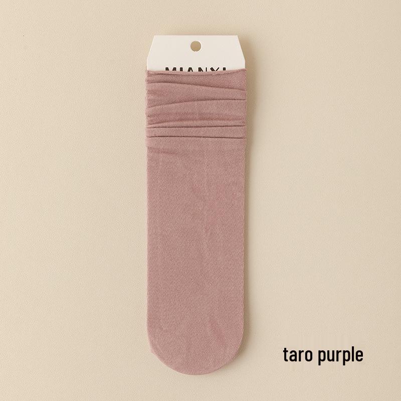 Nahtlose Damen-Socken bis zur Wade aus gekämmter Baumwolle - Weiß, Herbst/Winter, Japanischer Akademiker-Stil, Vielseitig und einfarbig