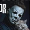 2026 Halloween Horror Movie And Cats Wall Calendar 12-Month Planner with Spooky Cat Illustrations Wall Hanging Spiral Bound Calendar for Scary