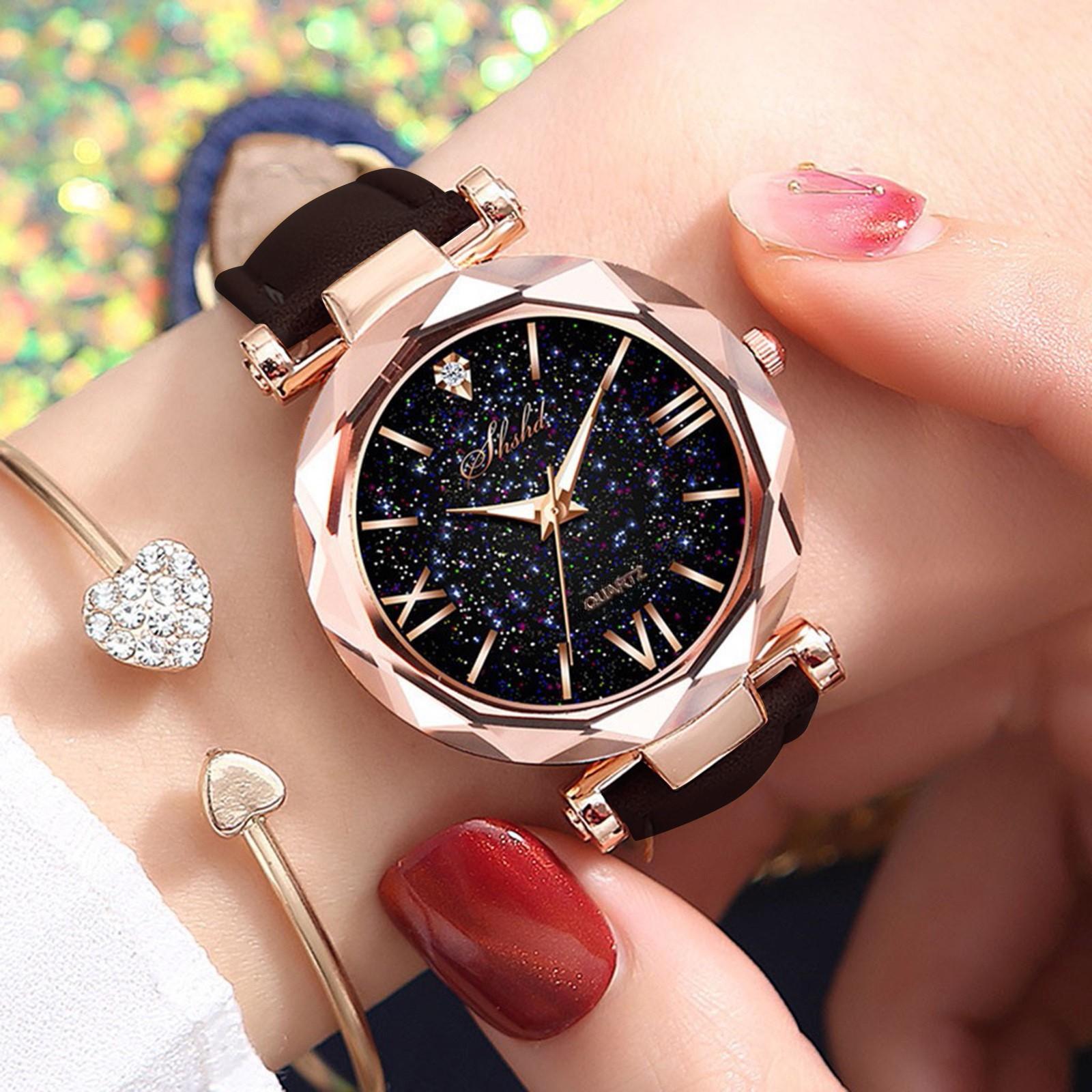 

Часы унисекс Stars Little Point с матовым ремнем и часами в римском масштабе Free коричневый