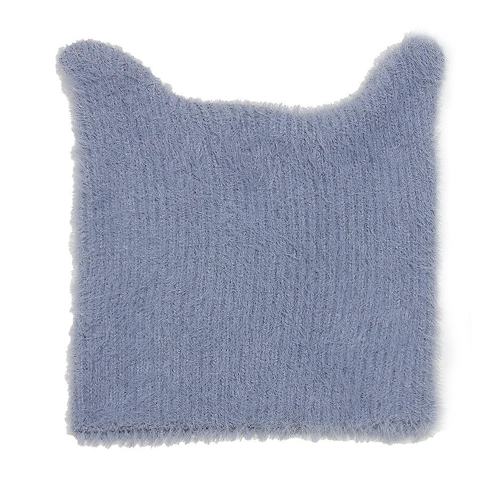 Korean Niche Fluffy Cat Ears Pointy Hat Cute Y2K Pullover Hat Plush Knitted Hat Children Winter
