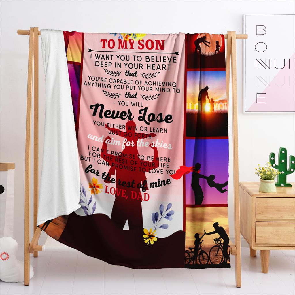 Blanket Flannel Blanket Emotional Handwritten Letter English Letter 2D Digital Printing Blanket Blanket
