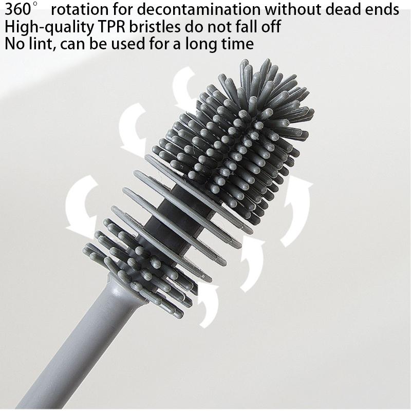 Silicone Cup Brush Milk Bottle Cleaning Brush Long Handle Water Bottles Cleaner Glass Cup Cleaning Brush Kitchen Cleaning Tools